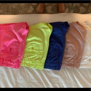 FIVE PAIRS J. CREW 3-IN. IN-SEAM CHINO SHORTS